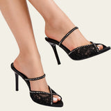 Lace Flower Net Sandal